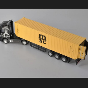 تریلی کانتینردار مشکی مدل بنز آکتروس 1:50 Container Trailer Model Benz Actros_اسباب بازی